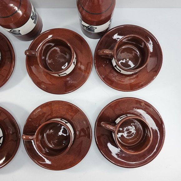 Los Reyes Lima Peru Art Pottery Cup Saucer Pitcher Llama Alpaca Ca Hand Painted - Picture 7 of 16